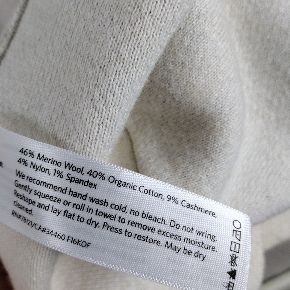 Eileen Fisher Wool Blend Natural Marbled Shawl Collar Long Open Front Cardigan - Picture 7 of 14
